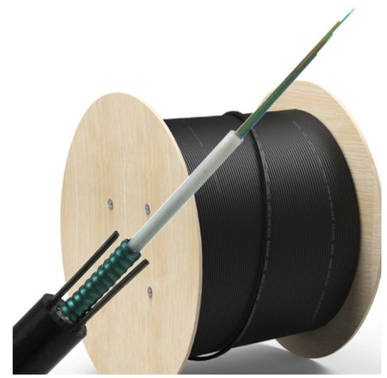 كابل ألياف ضوئية في الهواء الطلق GYXTW 12 Core Uni-Tube Light Aerial Armored Single Mode
