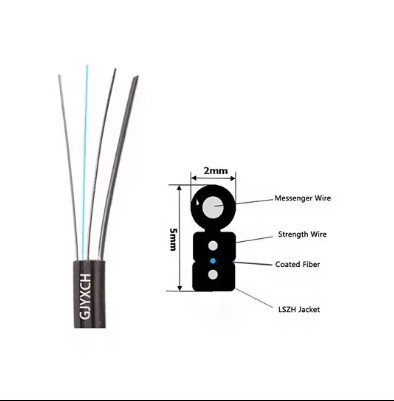 كابل FTTH ذو ألياف ضوئية ذاتية الدعم GJYXCH 1/2 نواة داخلية خارجية