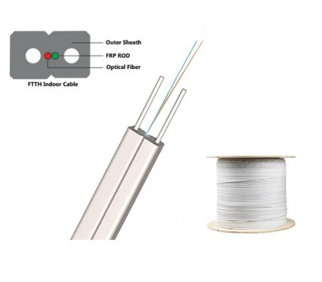 كابل قطرة داخلي FTTH أحادي الوضع مقاوم للطقس 1-12 النواة للاتصال السلس
