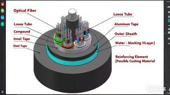 GYTA53 كابل ألياف ضوئية محفوفة بالدبابات للخارج
